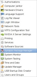 Ubuntu Jaunty system menu